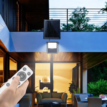 Aigostar - prigušiva LED solarni reflektor LED/200W/3,4V IP65 15000 mAh + daljinski upravljač