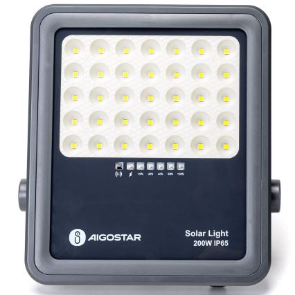 Aigostar - prigušiva LED solarni reflektor LED/200W/3,4V IP65 15000 mAh + daljinski upravljač