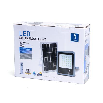 Aigostar - prigušiva LED solarni reflektor LED/50W/3,2V IP65 6000 mAh + daljinski upravljač