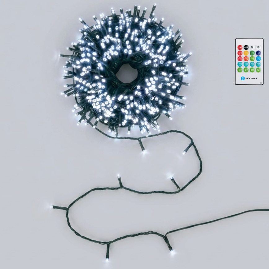 Aigostar - LED božićni niz za spoljašnju upotrebu prigušiva sa senzorom pokreta 100xLED/3xAA 12m hladno bela + daljinski upravljač