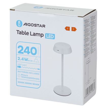 Aigostar - LED prigušiva stona lampa AMBIENT LED/2,4W/5V 3000-6500K bela