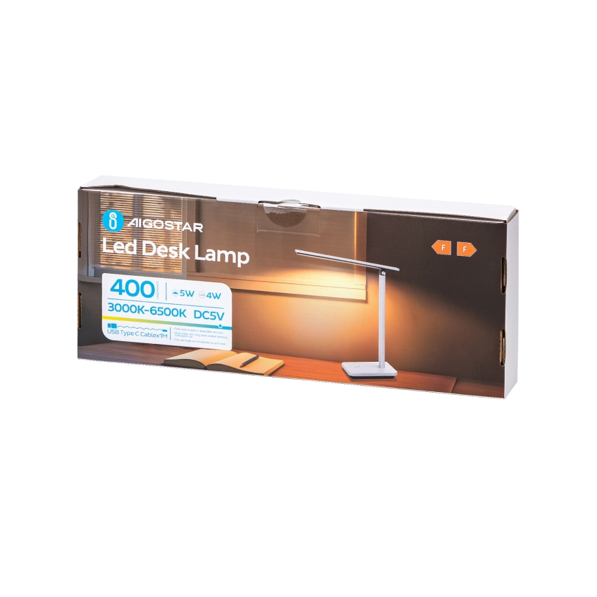 Aigostar - LED prigušiva stona lampa LED/5W/5V 3000-6500K bela/crna