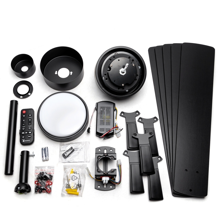 Aigostar - prigušiva LED plafonski ventilator LED/20W/230V 2700-6500K 132cm crna + daljinski upravljač