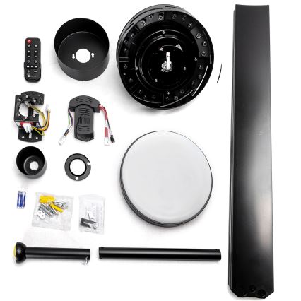 Aigostar - LED prigušiva plafonski ventilator LED/24W/230V 2700-6500K 165cm crna + daljinski upravljač