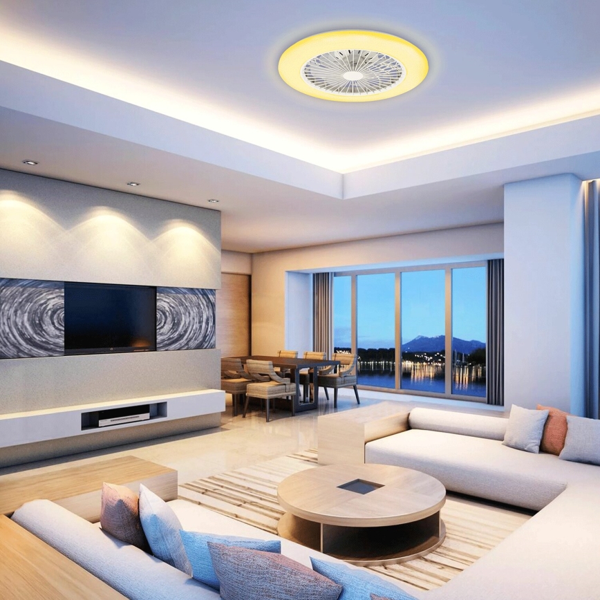 Aigostar - LED prigušiva stropni ventilator LED/40W/230V 2700-6500K preč. 49 cm + daljinski upravljač bela