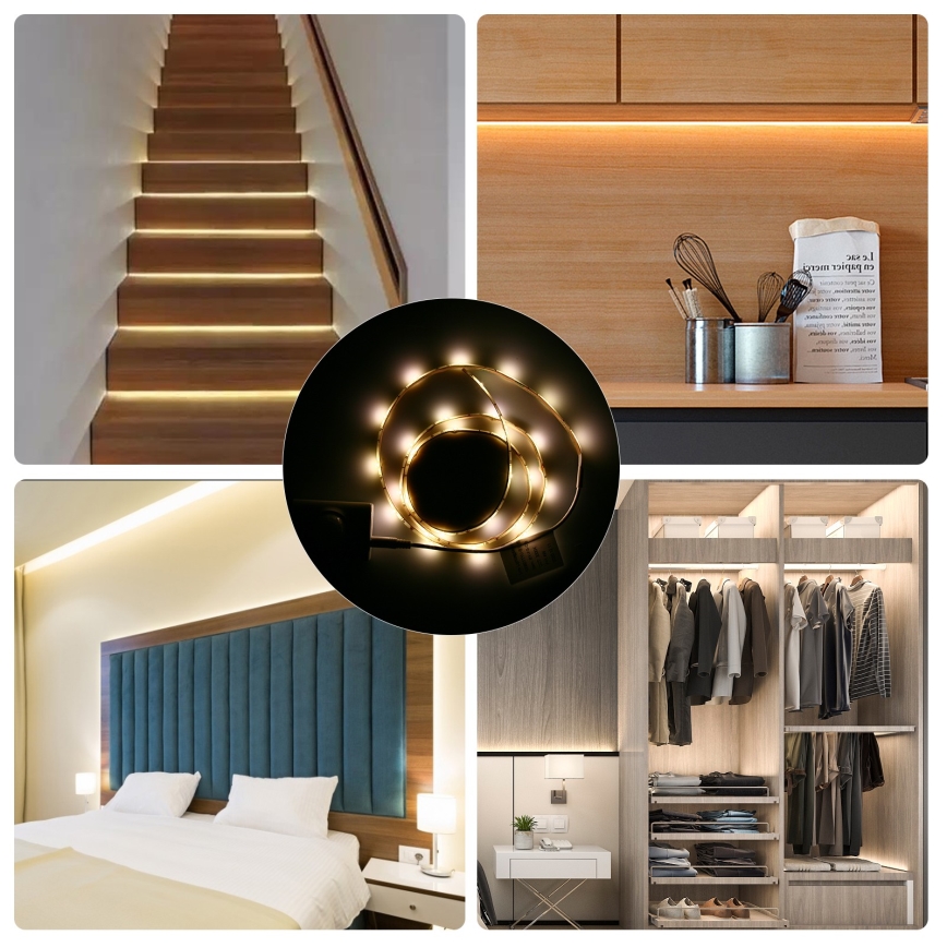 Aigostar - LED prigušiva traka sa senzorom 1m LED/2W/4xAAA 3000K IP65