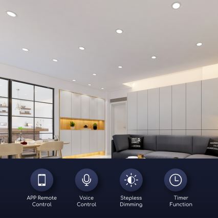 Aigostar - LED prigušiva ugradna plafonska svetiljka 6W/230V prečnik 11,5 cm Wi-Fi