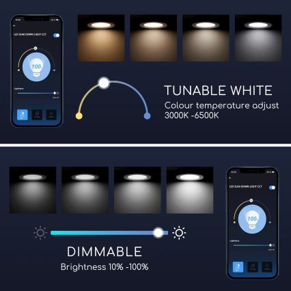 Aigostar - LED prigušiva ugradna plafonska svetiljka 6W/230V prečnik 11,5 cm Wi-Fi