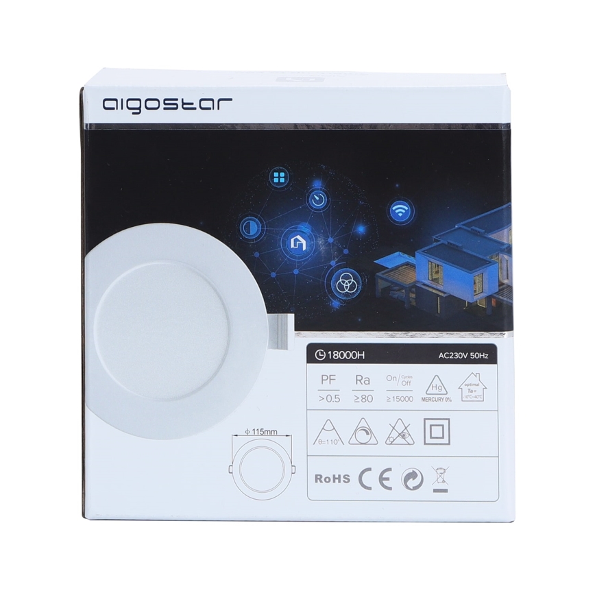 Aigostar - LED prigušiva ugradna plafonska svetiljka 6W/230V prečnik 11,5 cm Wi-Fi
