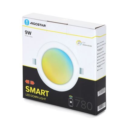 Aigostar - LED prigušiva ugradna svetiljka LED/9W/230V, prečnika 14,5 cm, Wi-Fi