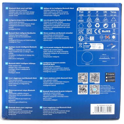 Aigostar - LED prigušiva zidna svetiljka MESH Smart LED/12W/230V 2700-6500K bela