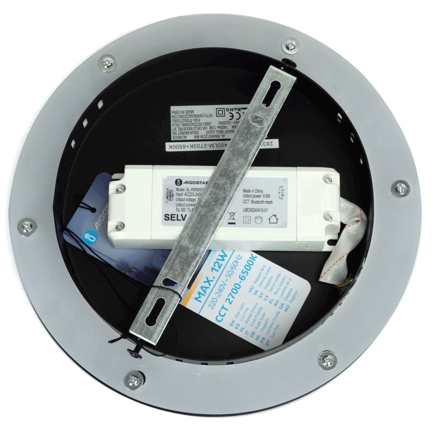 Aigostar - LED prigušiva zidna svetiljka MESH Smart LED/12W/230V 2700-6500K crna