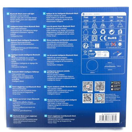 Aigostar - LED prigušiva zidna svetiljka MESH Smart LED/12W/230V 2700-6500K crna