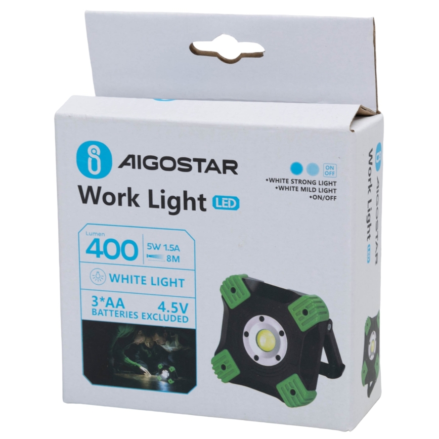 Aigostar - LED radno svetlo LED/5W/3xAA 6500K IP44