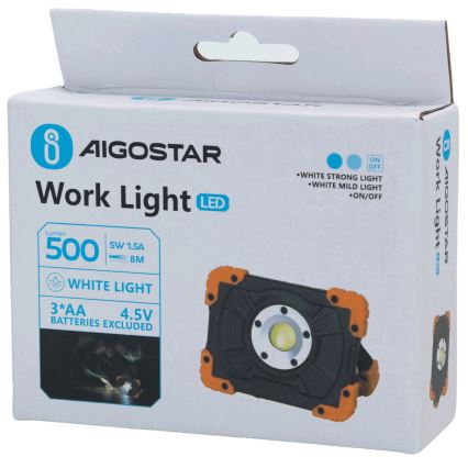 Aigostar - LED radno svetlo LED/5W/3xAA 6500K IP44