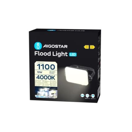 Aigostar - LED reflektor LED/10W/230V 4000K IP65 crna