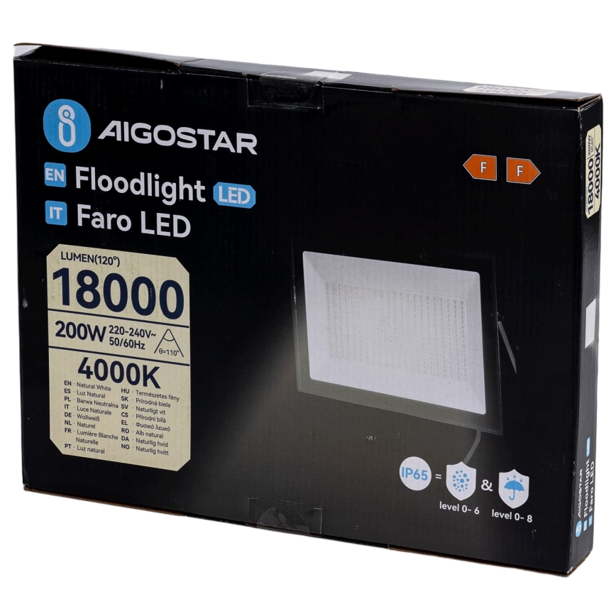 Aigostar - LED Reflektor LED/200W/230V 4000K IP65 crna