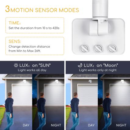Aigostar - LED reflektor sa senzorom LED/10W/230V 4000K IP65 bela