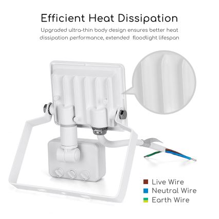 Aigostar - LED reflektor sa senzorom LED/10W/230V 4000K IP65 bela