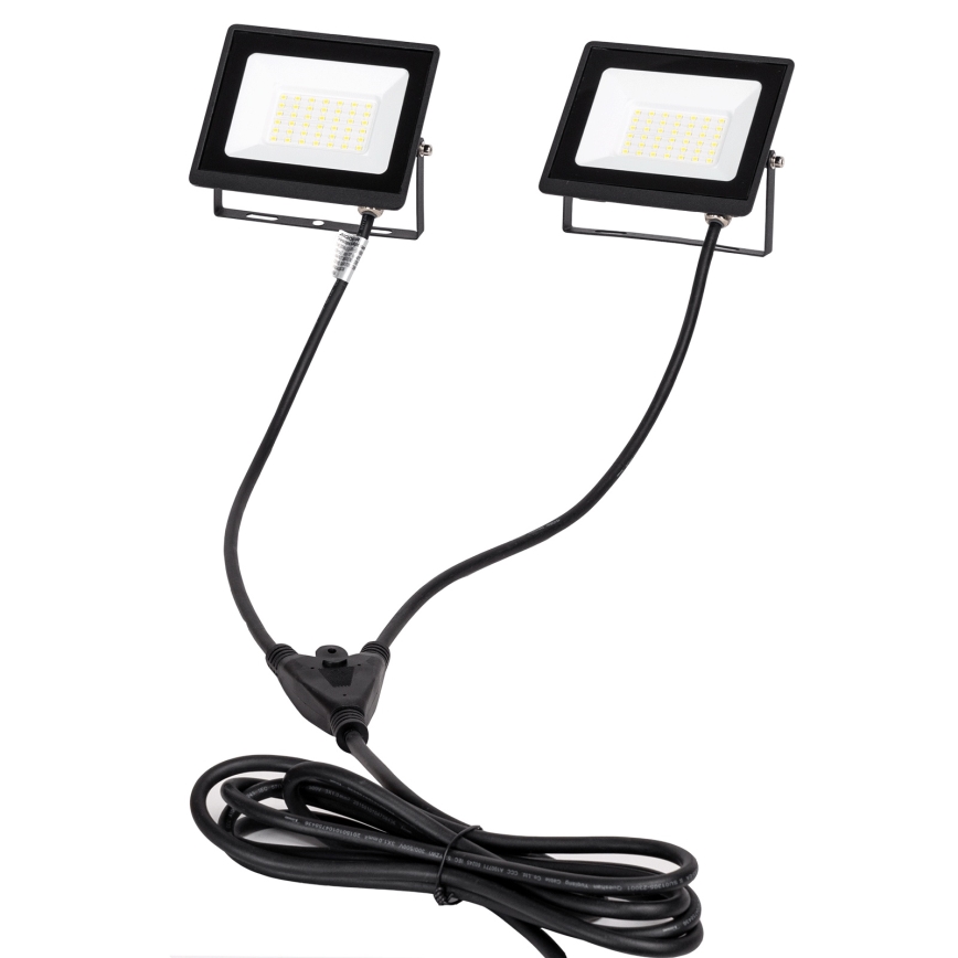 Aigostar - LED reflektor sa stalkom 2xLED/30W/230V 6500K IP65 narandžasta/crna