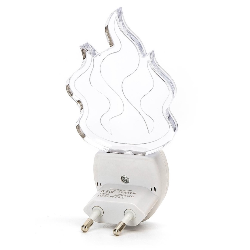 Aigostar - LED RGB noćna lampica sa senzorom, LED/0,5W/230V, efekat plamena