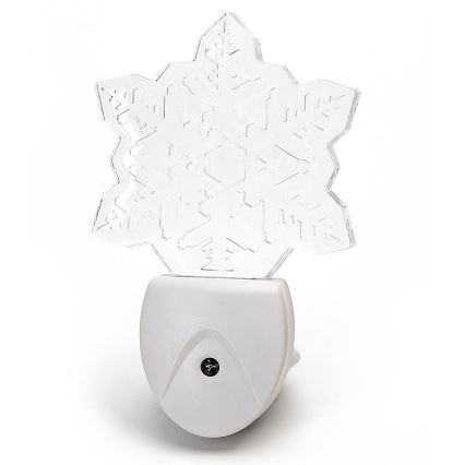 Aigostar - LED RGB noćno svetlo sa senzorom sumraka LED/0,5W/230V pahuljica