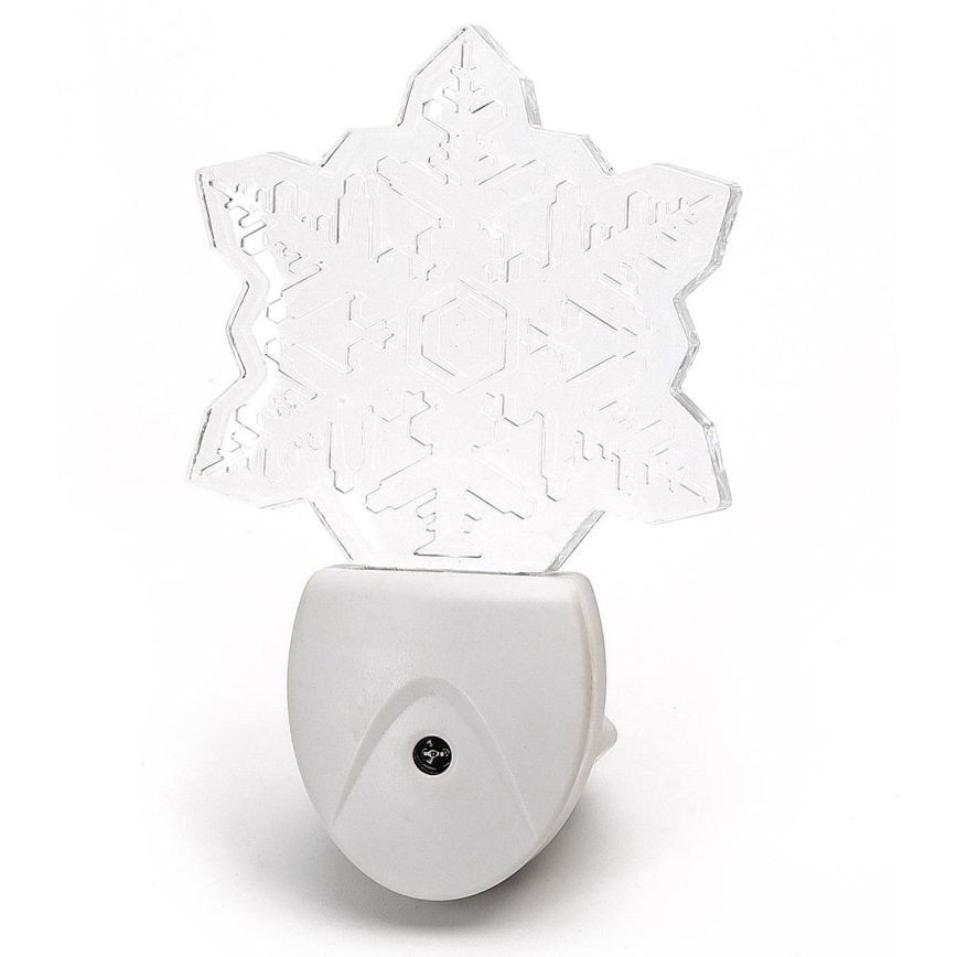 Aigostar - LED RGB noćno svetlo sa senzorom sumraka LED/0,5W/230V pahuljica