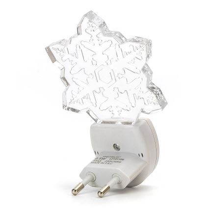 Aigostar - LED RGB noćno svetlo sa senzorom sumraka LED/0,5W/230V pahuljica