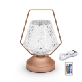Aigostar - LED RGB prigušiva punjiva stona lampa LED/1W/5V 1800mAh 20 cm + daljinski upravljač