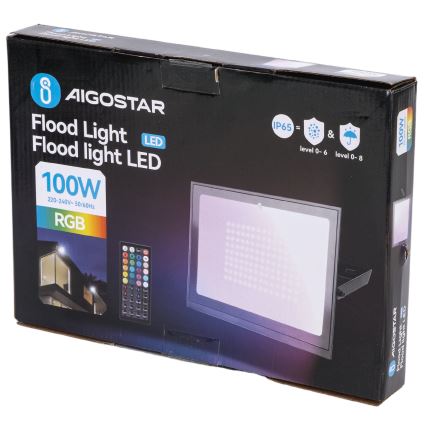 Aigostar - LED RGB prigušiva reflektor LED/100W/230V IP65 + daljinski upravljač