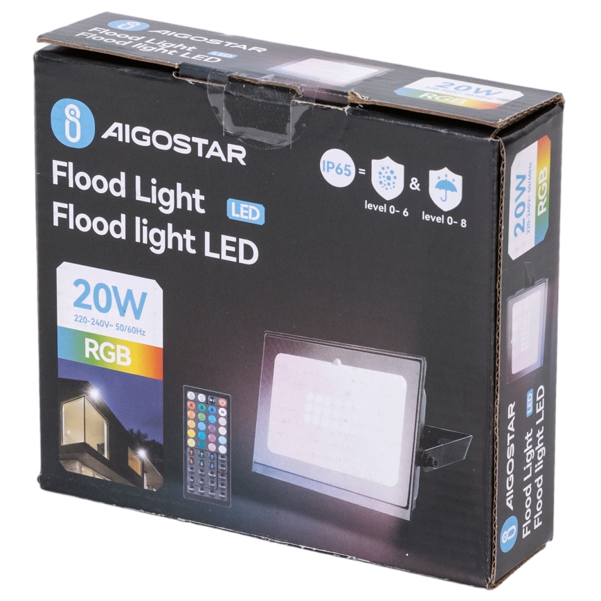 Aigostar - LED RGB prigušiva reflektor LED/10W/230V IP65 + daljinski upravljač