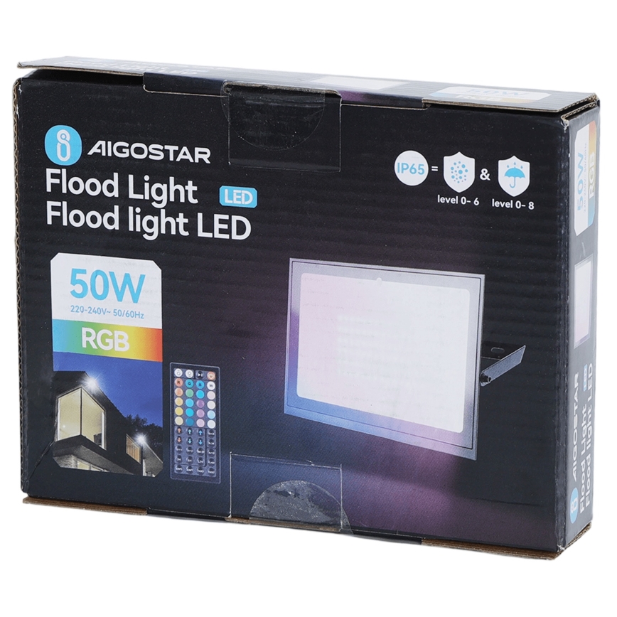Aigostar - prigušiva LED RGB reflektor LED/50W/230V IP65 + daljinski upravljač