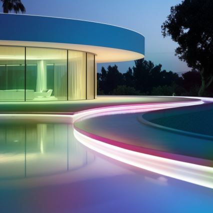 Aigostar - LED RGB prigušiva solarna LED traka/5W/3,2V 5+2m IP65 4000 mAh + daljinski upravljač