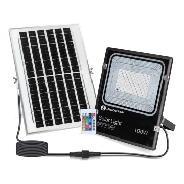 Aigostar - LED RGB prigušiva solarni reflektor LED/100W/3,2V IP66 + daljinski upravljač