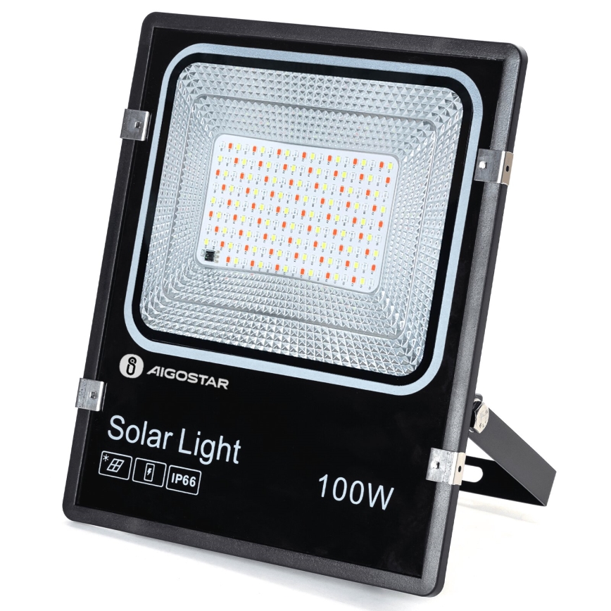 Aigostar - LED RGB prigušiva solarni reflektor LED/100W/3,2V IP66 + daljinski upravljač