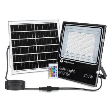 Aigostar - LED RGB prigušiva solarni reflektor LED/200W/3,2V IP66 16000 mAh + daljinski upravljač