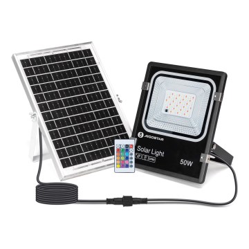 Aigostar - LED RGB prigušiva solarni reflektor LED/50W/3,2V IP66 4000 mAh + daljinski upravljač