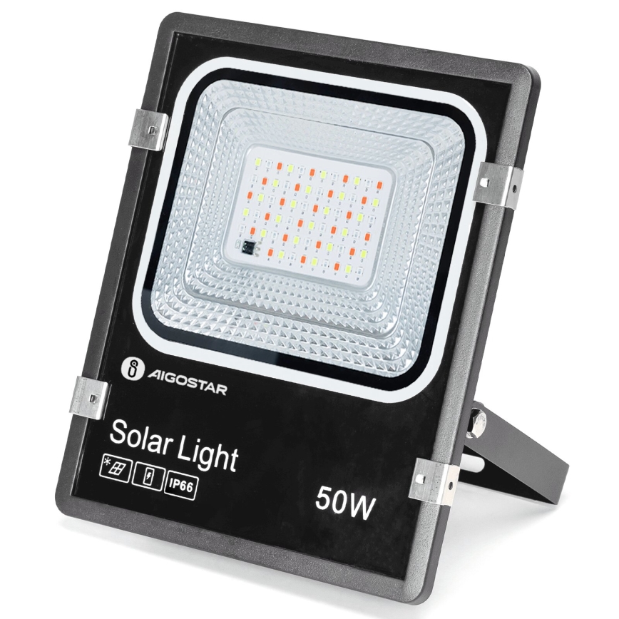 Aigostar - LED RGB prigušiva solarni reflektor LED/50W/3,2V IP66 4000 mAh + daljinski upravljač