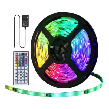Aigostar - LED RGB prigušiva spoljna LED traka 5m LED/24W/12/230V IP65 + daljinski upravljač