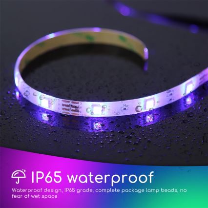 Aigostar - RGB LED prigušiva spoljašnja traka 3m LED/24W/12/230V IP65 + daljinski upravljač