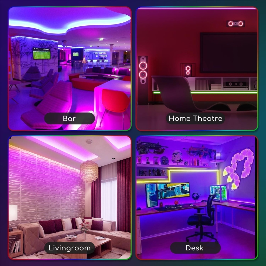 Aigostar - RGB LED prigušiva spoljašnja traka 3m LED/24W/12/230V IP65 + daljinski upravljač