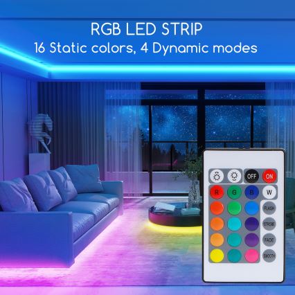Aigostar - RGB LED prigušiva traka 3m LED/24W/12/230V IP65 + daljinski upravljač