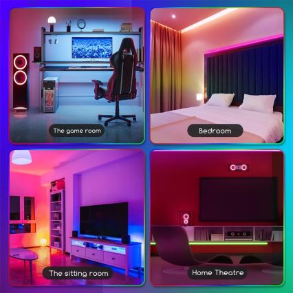 Aigostar - LED RGB prigušiva traka 5m LED/24W/12/230V IP65 + daljinski upravljač