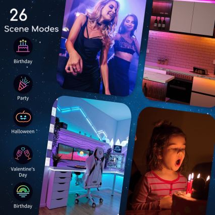 Aigostar - LED RGB prigušiva traka 6,5 m LED/16,5W/12/230V 3000K Wi-Fi