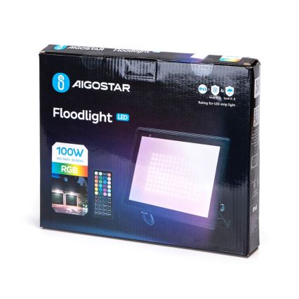 Aigostar - LED RGB prigušiva reflektor LED/100W/230V IP65 + daljinski upravljač