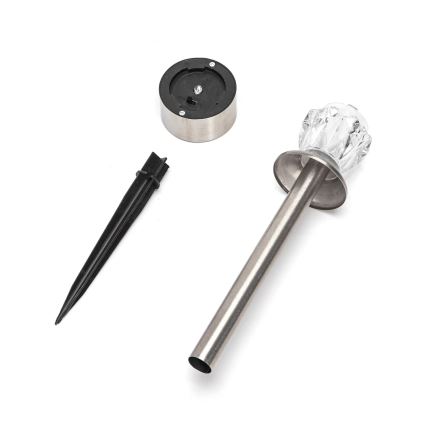 Aigostar - LED RGB solarna lampa LED/0,006W/1,2V 35,5 cm 100 mAh mat hrom IP44