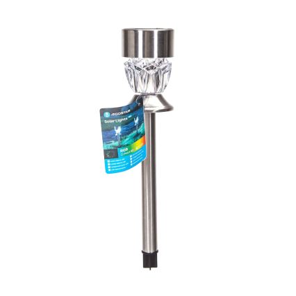 Aigostar - LED RGB solarna lampa LED/0,006W/1,2V 35,5 cm 100 mAh mat hrom IP44