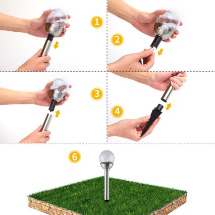Aigostar - LED RGB solarno svetlo LED/0,08W/2V IP44 200 mAh