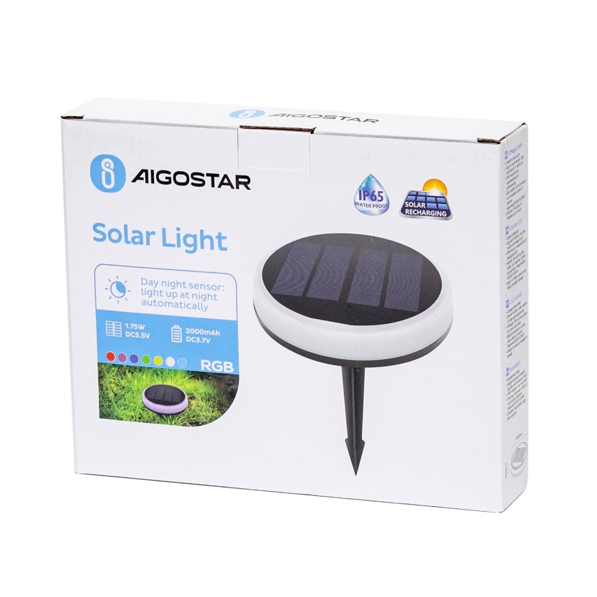 Aigostar - LED RGB solarna svetiljka LED/0,6W/3,7V IP65