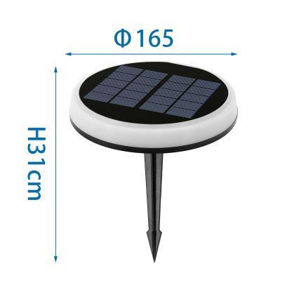Aigostar - LED RGBIC solarno svetlo LED/0,6W/3,7V IP65 2000 mAh